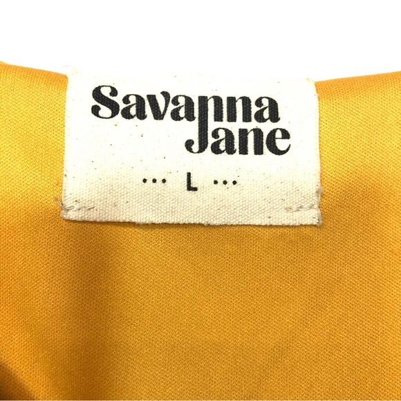 SAVANNA JANE Marigold Yellow Embroidered Polka Dot Babydoll Dress - Picture 8 of 10